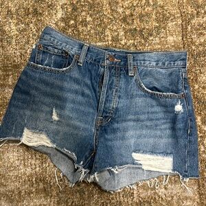 Free People distressed denim shorts